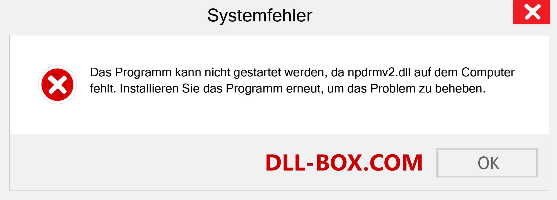 npdrmv2.dll-Datei fehlt?. Download für Windows 7, 8, 10 - Fix npdrmv2 dll Missing Error unter Windows, Fotos, Bildern