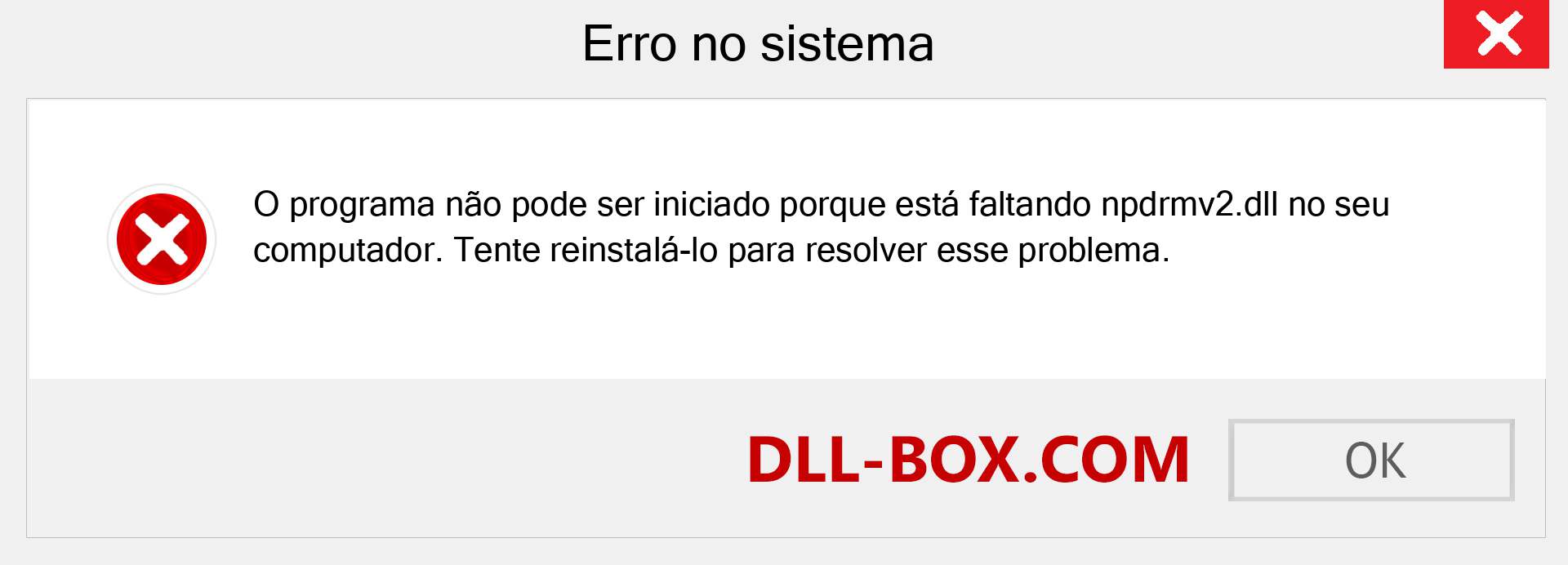 Arquivo npdrmv2.dll ausente ?. Download para Windows 7, 8, 10 - Correção de erro ausente npdrmv2 dll no Windows, fotos, imagens